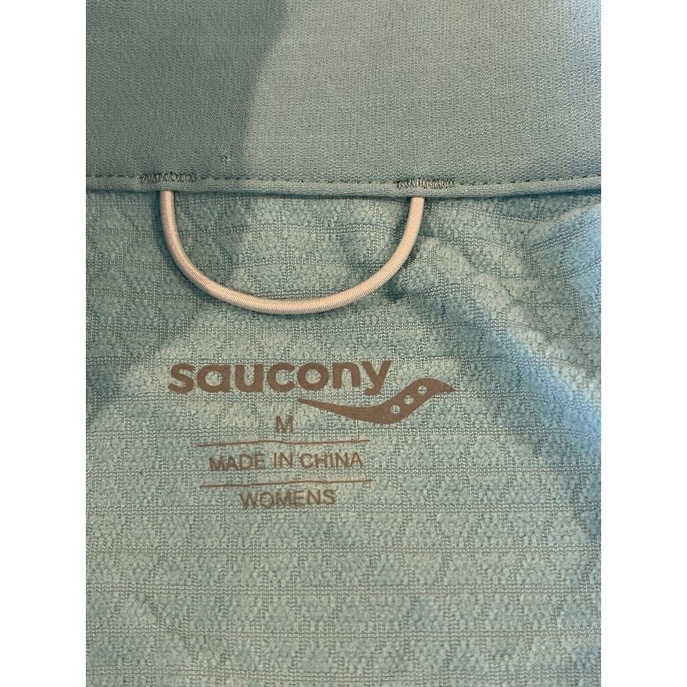 Saucony‎ Jacket Women’s Medium Colorblock Teal Gray White Lightweight - Picture 5 of 9